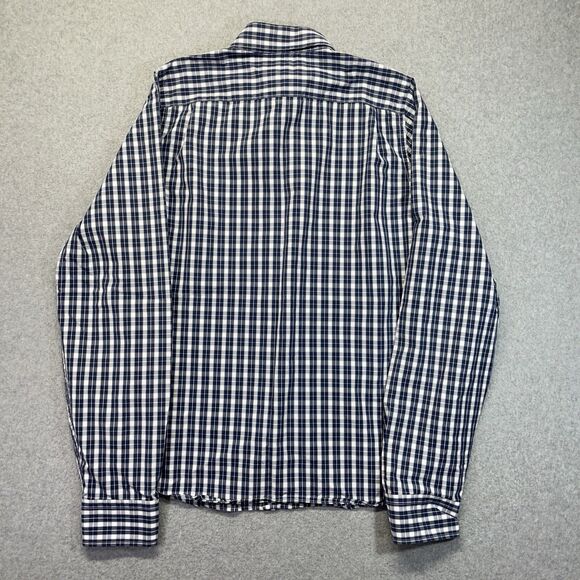 Abercrombie & Fitch Muscle Shirt Mens XXL 2XL Blue Plaid Long Sleeve Pocket - Picture 6 of 10
